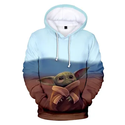 Buy Star Wars The Mandalorian Neutral Hoodie Baby Yoda 3D Sweatshirt Pullover Coat  • 21.20£