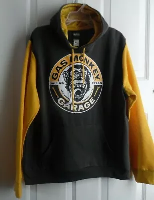 Buy Gas Monkey Garage Texas Men's  Sweatshirt Hoodie Charcoal Gold Long Sleeve Large • 42.74£
