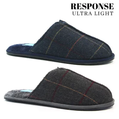 Buy Mens Slippers Winter Warm Fur Lined Mules Cosy Luxury Indoor Slip On Shoes Size • 6.95£