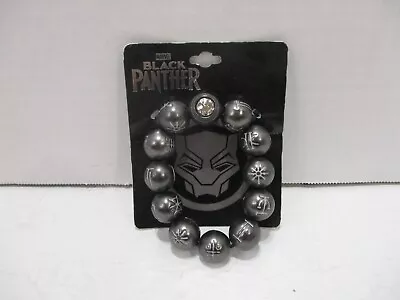 Buy Black Panther Bracelet Mens Silver Beads Marvel Avengers Jewelry New Tags • 23.67£