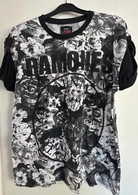 Buy The Ramones T Shirt Punk Rock Band Merch Logo Tee Ladies Size 18 Floral • 13.30£