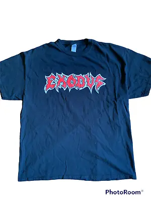 Buy Rare Sz XL EXODUS T-shirt LOGO Black Thrash Metal 1 Side Bay Area Original VTG • 55.75£