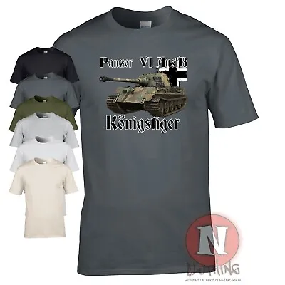 Buy Panzer 6b KonigsTiger Tank WW2 German Military T-shirt World Of War Tanks • 14.99£