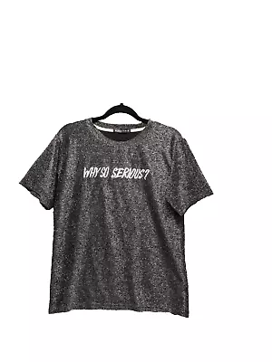 Buy MINI STUDIO  Why So Serious  Embroidered Women T-shirt Metallic Knit S(4-6) • 8.26£