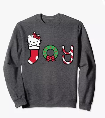 Buy GREY Hello Kitty Christmas Joy Sweatshirt Jumper Size L. UNISEX WOMEN MEN TEEN • 25£