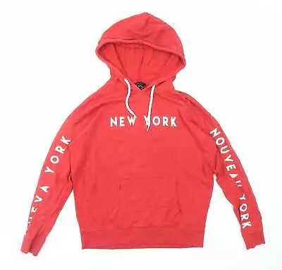 Buy New Look Womens Red Cotton Pullover Hoodie Size 8 Pullover - New York • 4.75£