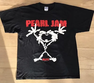 Buy Pearl Jam 2008 Alive Stickman T-Shirt Vintage  Size L • 39£