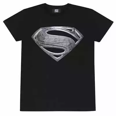 Buy DC Justice League Mo - Superman Black Logo Unisex Black T-Shirt Ex L - K777z • 14.48£