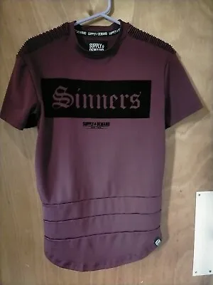 Buy Mens Supply And Demand Sinners T-shirt Size XXS Chest 36  • 9.99£