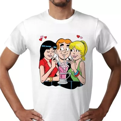Buy Betty Archie Veronica Sharing A Milkshake Riverdale T-shirt Size's S-xl New • 12.50£