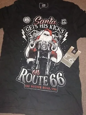 Buy Route 66 Men's Christmas T-Shirt Size Medium Brand New W/ Tags Santa Adult • 4.99£