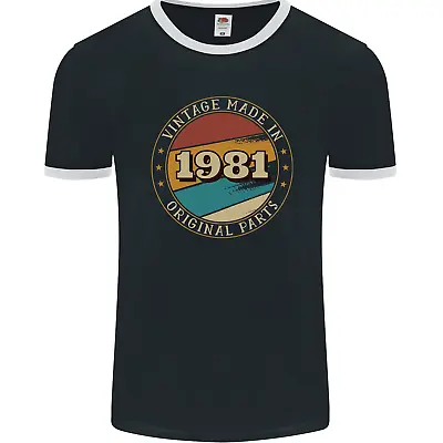 Buy 43rd Birthday Vintage Made In 1981 Mens Ringer T-Shirt FotL • 10.99£