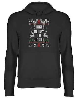 Buy Single And Ready To Jingle Christmas Xmas Mens Womens Hooded Top Hoodie Gift • 17.99£