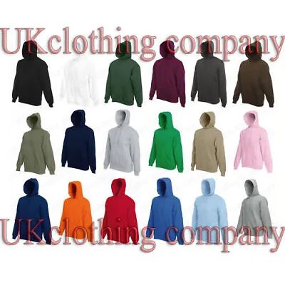 Buy Fruit Of The Loom Men's Hooded Sweatshirt - Plain Hoodie Blank Pullover Hoody • 11.79£