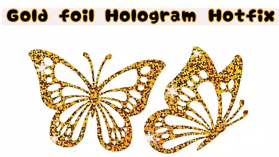 Buy Butterfly Gold Foil Hologram X2 Cute T-shirt Accessory Gymnast Dance Uk • 3.49£