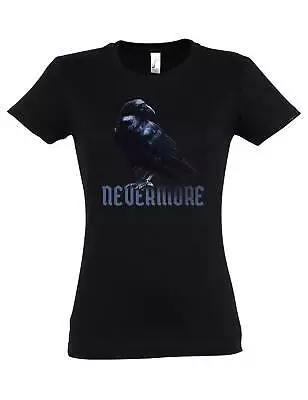 Buy Nevermore Raven Women T-Shirt Edgar Allan Allen Symbol Poe Ravens Horror Author • 22.74£
