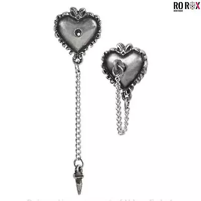Buy Alchemy England Witches Heart Gothic Earrings Pierce Chain Jewellery • 16.99£