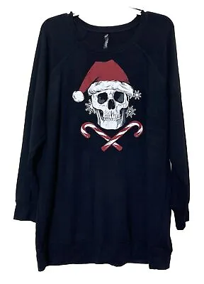 Buy Torrid Sleep Christmas Skull & Candy Cane PJ Black 2X Micro Modal Sleep Shirt • 24.02£