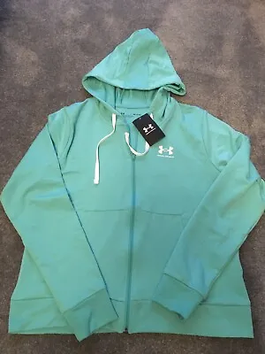 Buy Bnwt Ladies Under Armour Rival Terry Full Zip Hoodie Green Size Small  • 17.99£