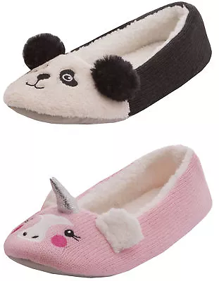 Buy Ladies Novelty Ballet Slippers ~ Panda Or Unicorn • 12.49£