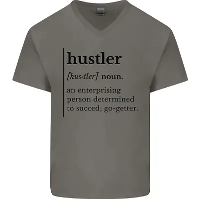 Buy Hustler Definition Entrepreneur Hustle Mens V-Neck Cotton T-Shirt • 9.99£