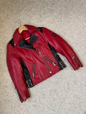 Buy 1970s Harro Rare Vintage Two-Tone Leather Biker Jacket • 200.88£