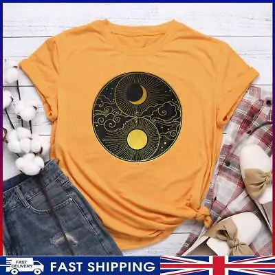Buy # Sun And Moon T Shirt Tee-Mustard Yellow-M • 11.03£