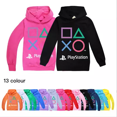 Buy PlayStation Gamer Kids Boys Hoodie Hooded T-Shirt Top Youtuber Merch Sweatshirt • 11.69£