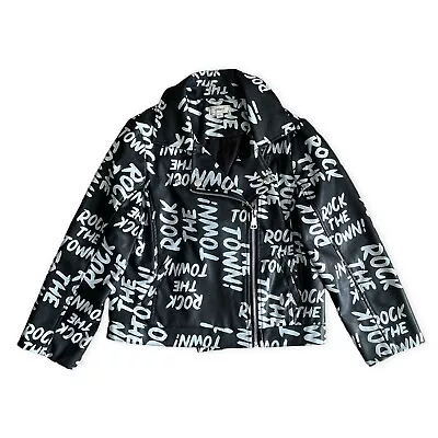 Buy Disney Descendants Girls Moto Jacket Faux Leather Sz L Rock The Town Disney Park • 20.44£