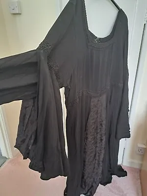 Buy *~BNWT Holy Clothing Black Arwen Maxi Petite Wedding Dress 4x Gothic~* • 150£