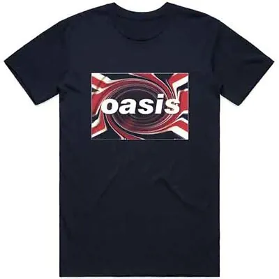 Buy Officially Licensed Oasis Union Jack Mens Blue T Shirt Oasis Liam Gallagher Tee • 14.50£