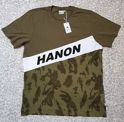 Buy Hanon Cut N Sewn Camo Print Tee T Shirt Size UK XXL Green White • 19.99£