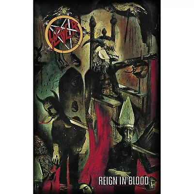 Buy Slayer Reign In Blood Poster Flag Fabric Textile Wall Banner Official Band Merch • 21.93£