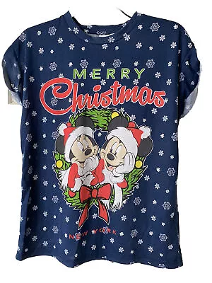 Buy Disney Christmas Mickey Mouse & Minnie Mouse T-shirt 12 - Disney Christmas Top • 6.95£