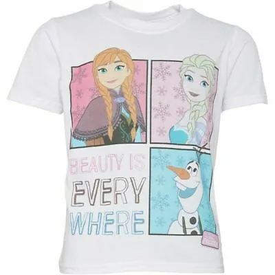 Buy Disney Frozen 'Beauty Is Everywhere' Girls T-Shirt-Featuring Elsa/Anna/Olaf • 14.99£