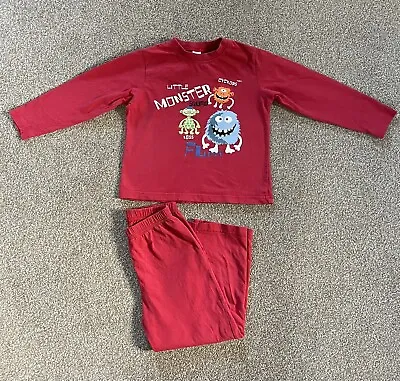 Buy Toddler Pyjamas Set 3-4 Years Red Monster Boy Girl • 3£