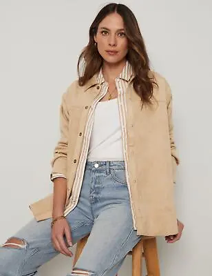 Buy KATIES - Womens Long Jacket - Beige Winter Shacket Shirt Style Casual Work Wear • 16.07£