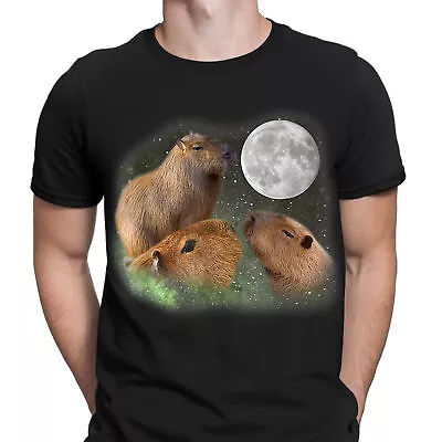Buy Three Capybara Moon Animals Funny Parody Novelty Mens T-Shirts Tee Top #NED • 7.59£