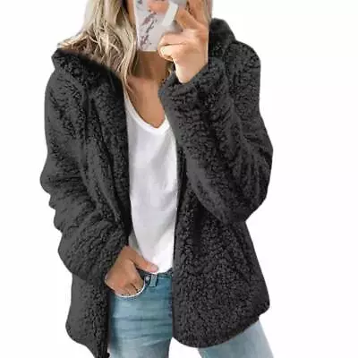 Buy Ladies Fleece Cardigan Jacket Outwear Womens Winter Warm Teddy Bear Fluffy Coat • 15.99£