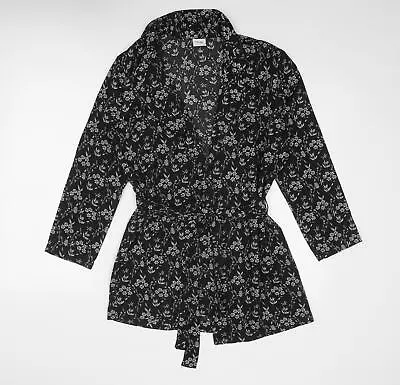 Buy Jaqueline De Yong Womens Black Floral Jacket Size 12 Tie • 9£