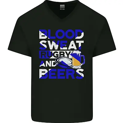 Buy Blood Sweat Rugby And Beers Scotland Funny Mens V-Neck Cotton T-Shirt • 9.99£