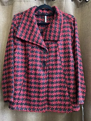 Buy Lulu B Red/black Houndstooth Check Jacket W/ Front Pockets And Black Pleat (XL) • 41.77£