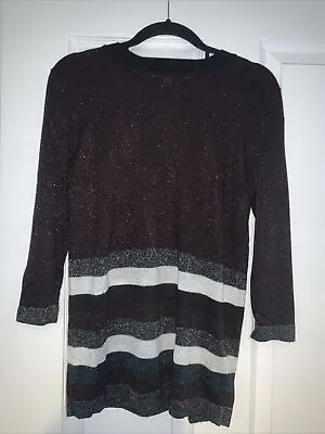 Buy Ted Baker Metallic Stripe Jumper, Sparkly Knit Christmas Party. Size UK 6-8 • 14.99£