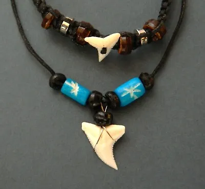 Buy Shark Tooth Necklace Bracelet Gift Set Boys Mens Jewellery Real 1cm Sharks Teeth • 9.99£
