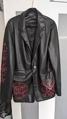 Buy Killstar Black Faux Leather Zephar Unisex Boyfriend Jacket Size XL Goth Punk • 40£