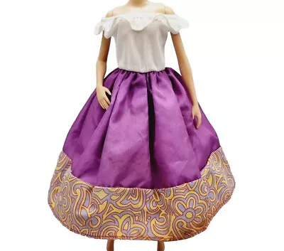 Buy Barbie Doll Clothes Dress Gypsy Style Bardot Vintage Gown Dress  • 7.96£