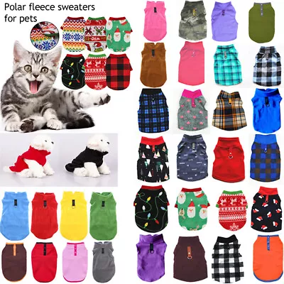 Buy Pet Cat Warm Fleece Vest Clothes Coat Puppy Dog T Shirt Sweater Winter Apparel • 3.80£