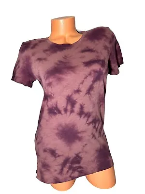 Buy Victorias Secret PINK Short Sleeve T-Shirt Crew Burgundy Tie Dye Size XS • 9.27£