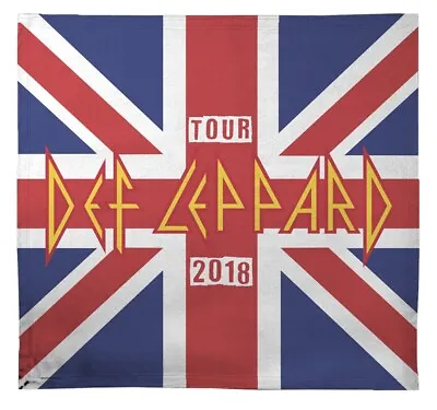 Buy Def Leppard 2018 Tour Union Jack Fleece Blanket 50x60 Official Rock Merch • 21.73£