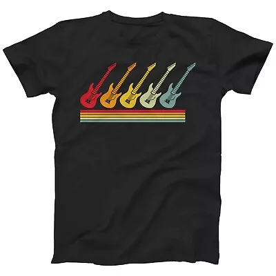 Buy Guitar T-shirt Mens | Retro Colours Guitars | Guitarist Gift Graphic Tee | S-5XL • 12.99£